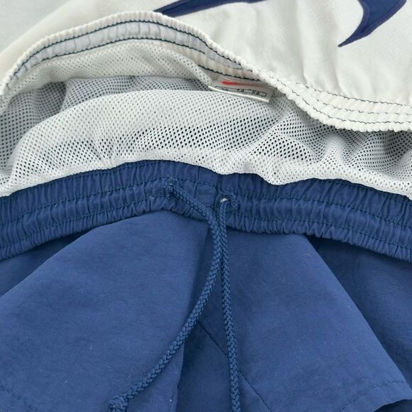 Vintage Nike Men's XL Running Shorts Nylon Blue BIG SWOOSH 90s Y2K White Tag - Picture 6 of 11
